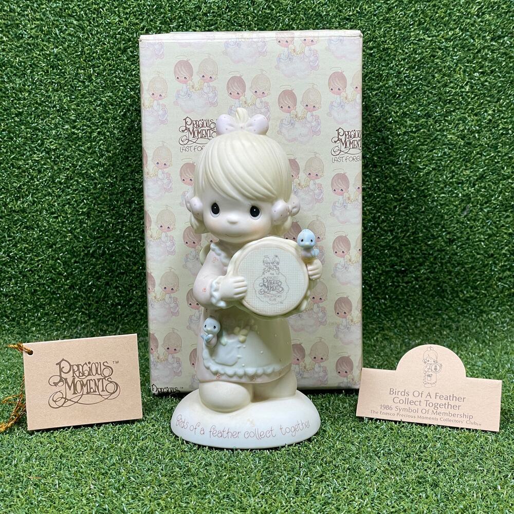 Vintage Precious Moments Birds of a Feather Collect Together Porcelain Figurine